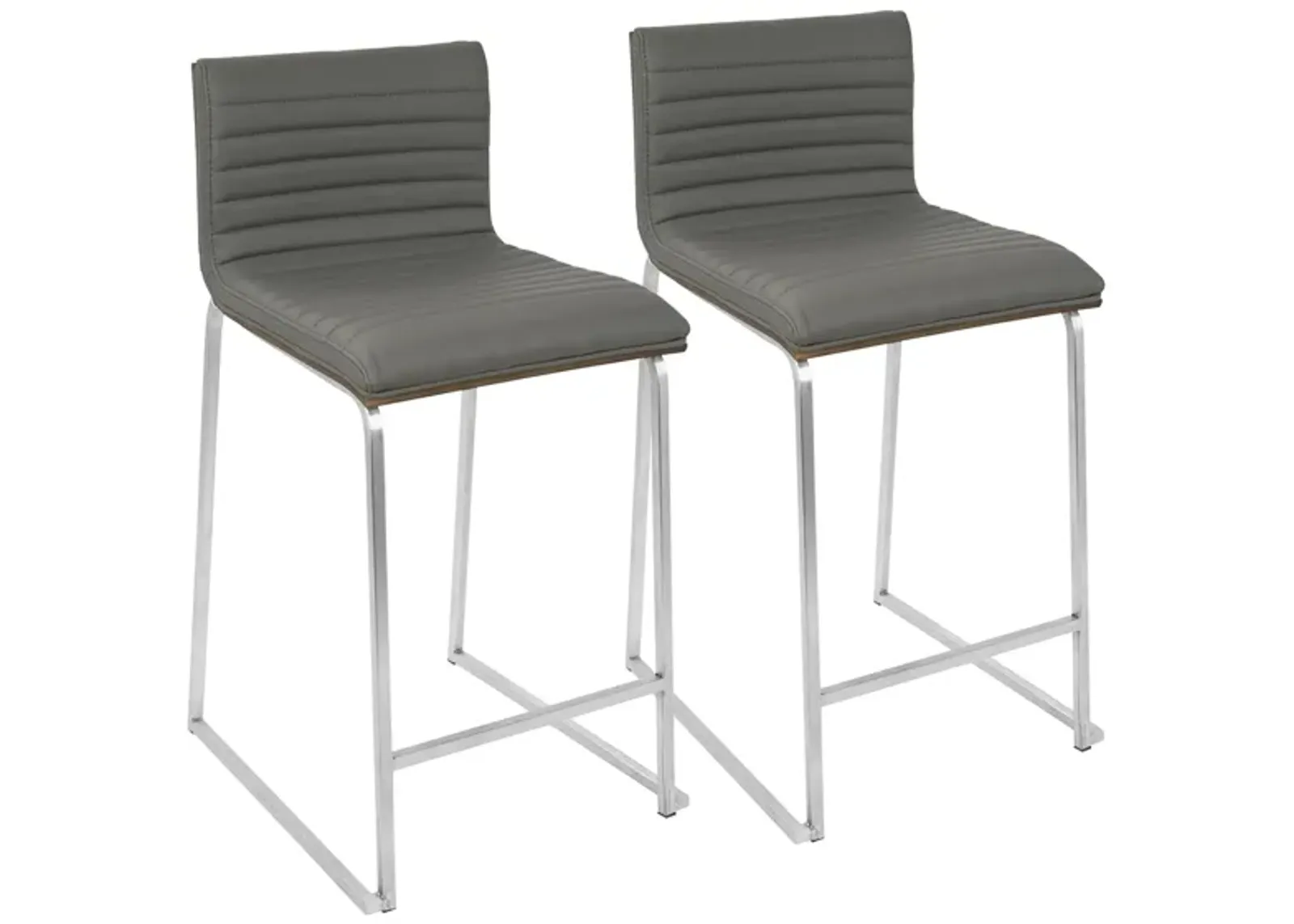 Mara Counter-Height Stool - Set of 2 in Grey by Lumisource