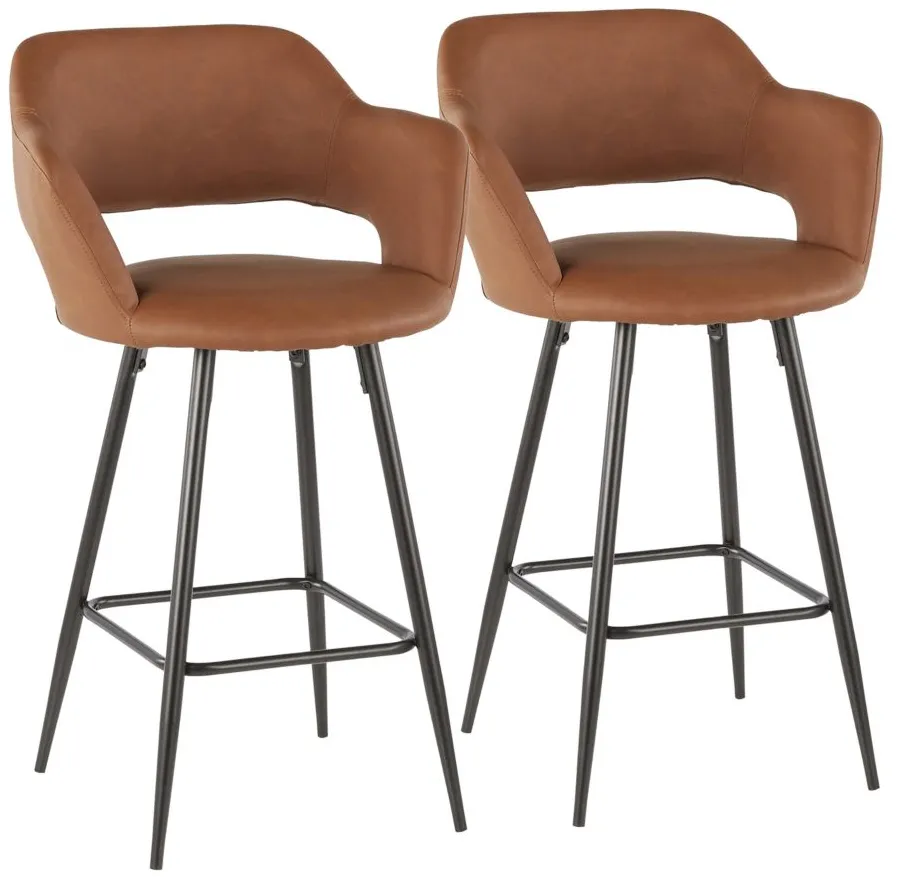 Margarite Counter-Height Stool - Set of 2 in Brown by Lumisource