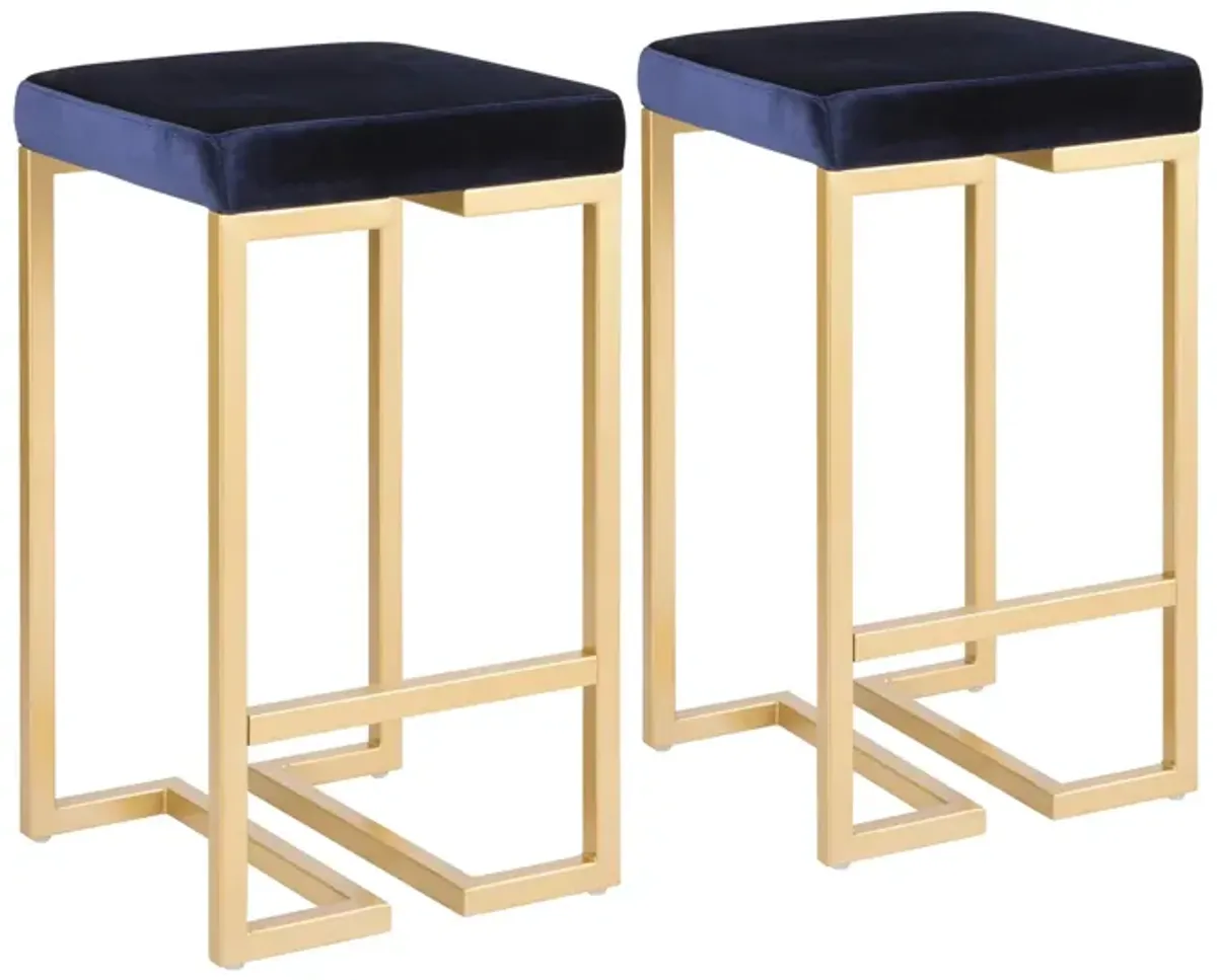 Midas Counter-Height Stool - Set of 2 in Blue by Lumisource