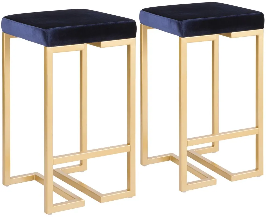 Midas Counter-Height Stool - Set of 2 in Blue by Lumisource