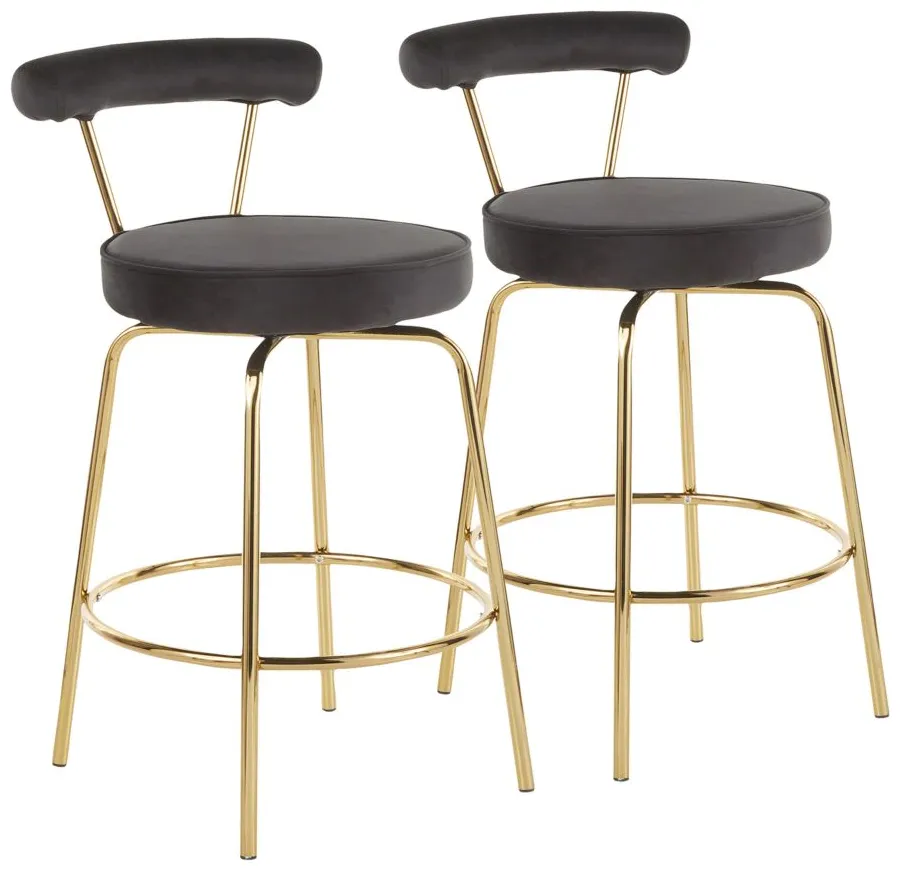 Rhonda Counter-Height Stool - Set of 2 in Black by Lumisource