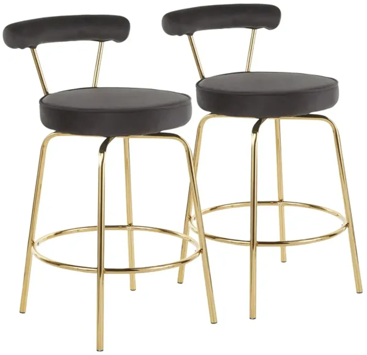 Rhonda Counter-Height Stool - Set of 2 in Black by Lumisource