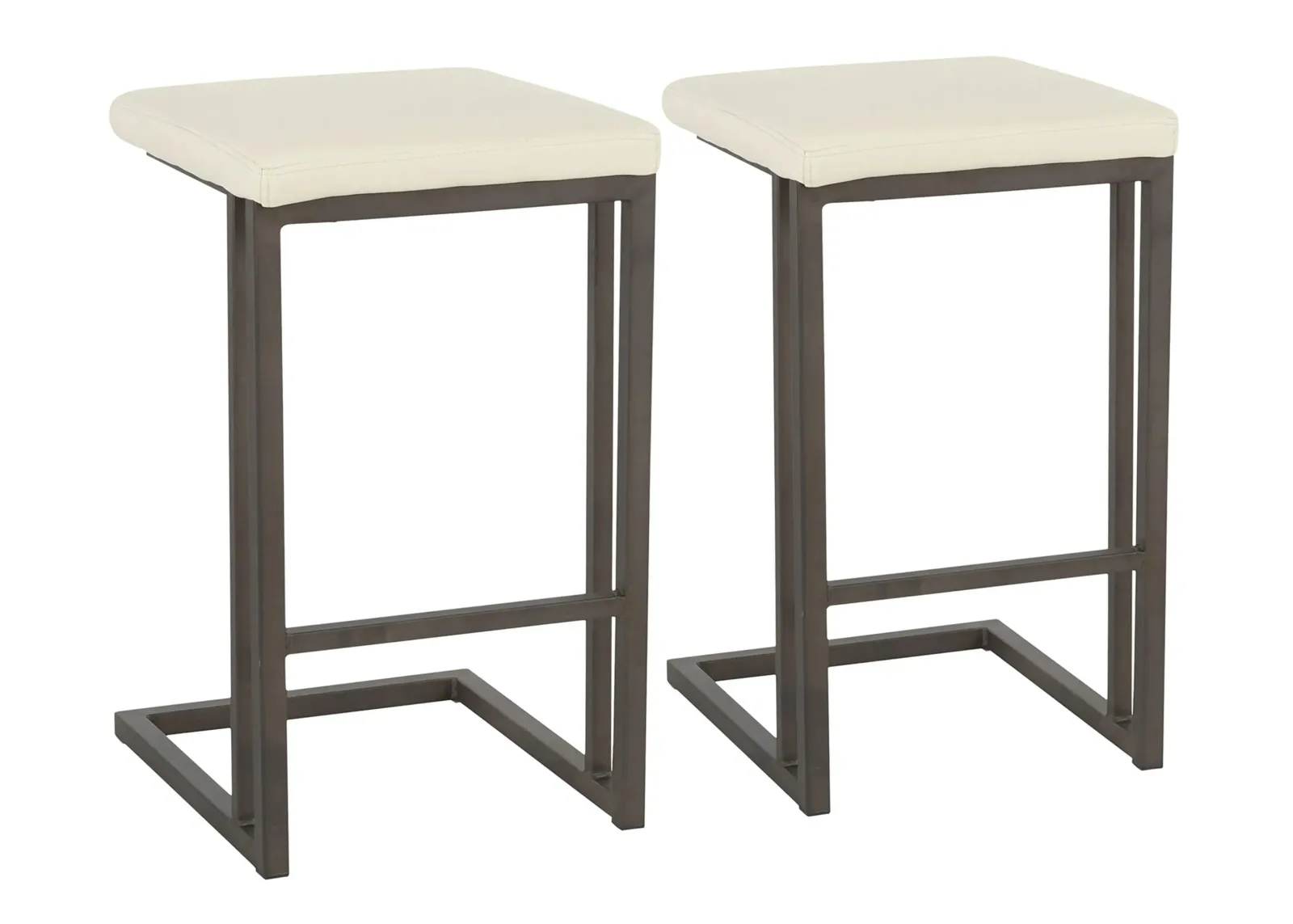 Roman Counter-Height Stool - Set of 2 in Cream by Lumisource