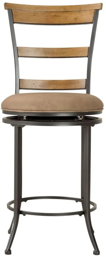 Almont Swivel Counter Stool in Brown / Tan by Hillsdale Furniture