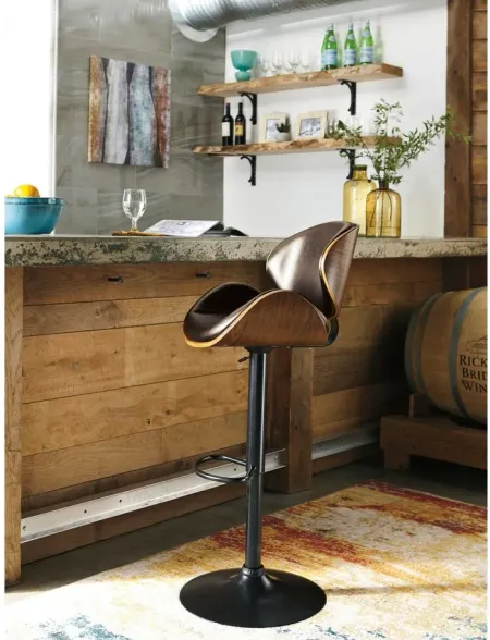 Conroy Adjustable Height Bar Stool in Brown by Ashley Furniture