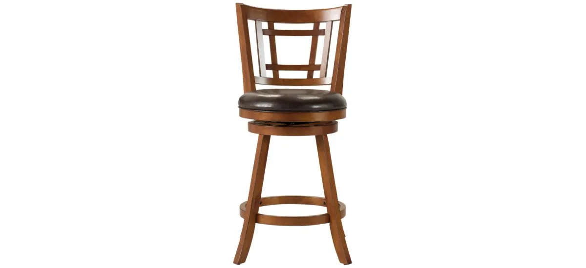 Hanlon Swivel Counter Stool in Brown / Oak by Hillsdale Furniture