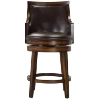 Martel Swivel Counter Stool in Brown / Rustic Oak by Hillsdale Furniture