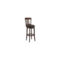 Canton Leather Swivel Bar Stool in Dark Brown by Hillsdale Furniture
