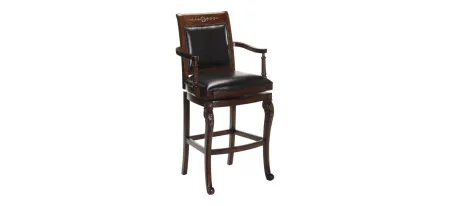 Douglas Leather Swivel Counter Stool in Black by Hillsdale Furniture