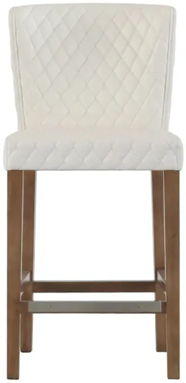 Albie Diamond Stitching PU Leather Counter Stool
