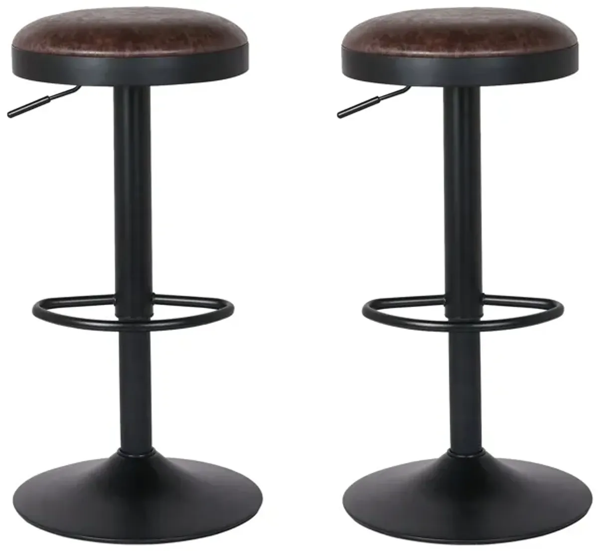 Juno Gaslift Backless Bar Stool: Set of 2