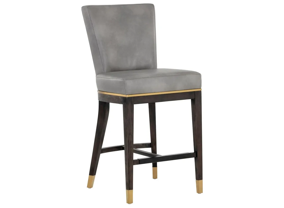 Alister counter Stool in BRAVO METAL / POLO CLUB STONE by Sunpan