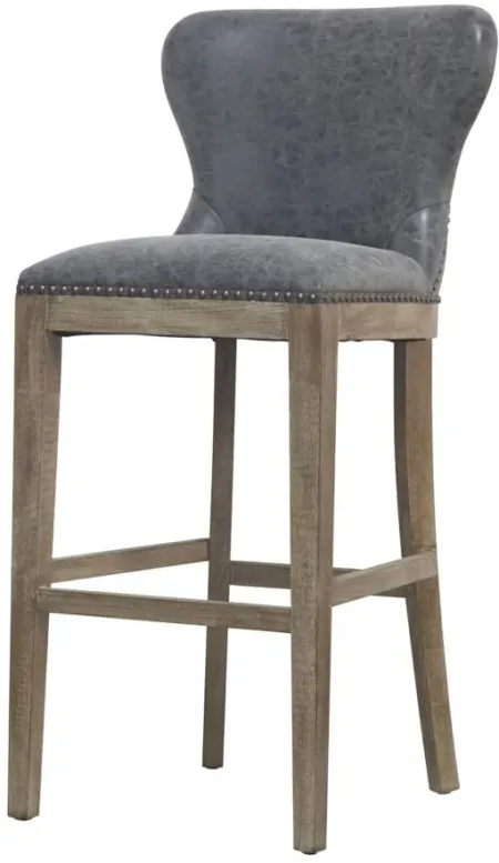 Dorsey Bar Stool in Nubuck Charcoal by New Pacific Direct