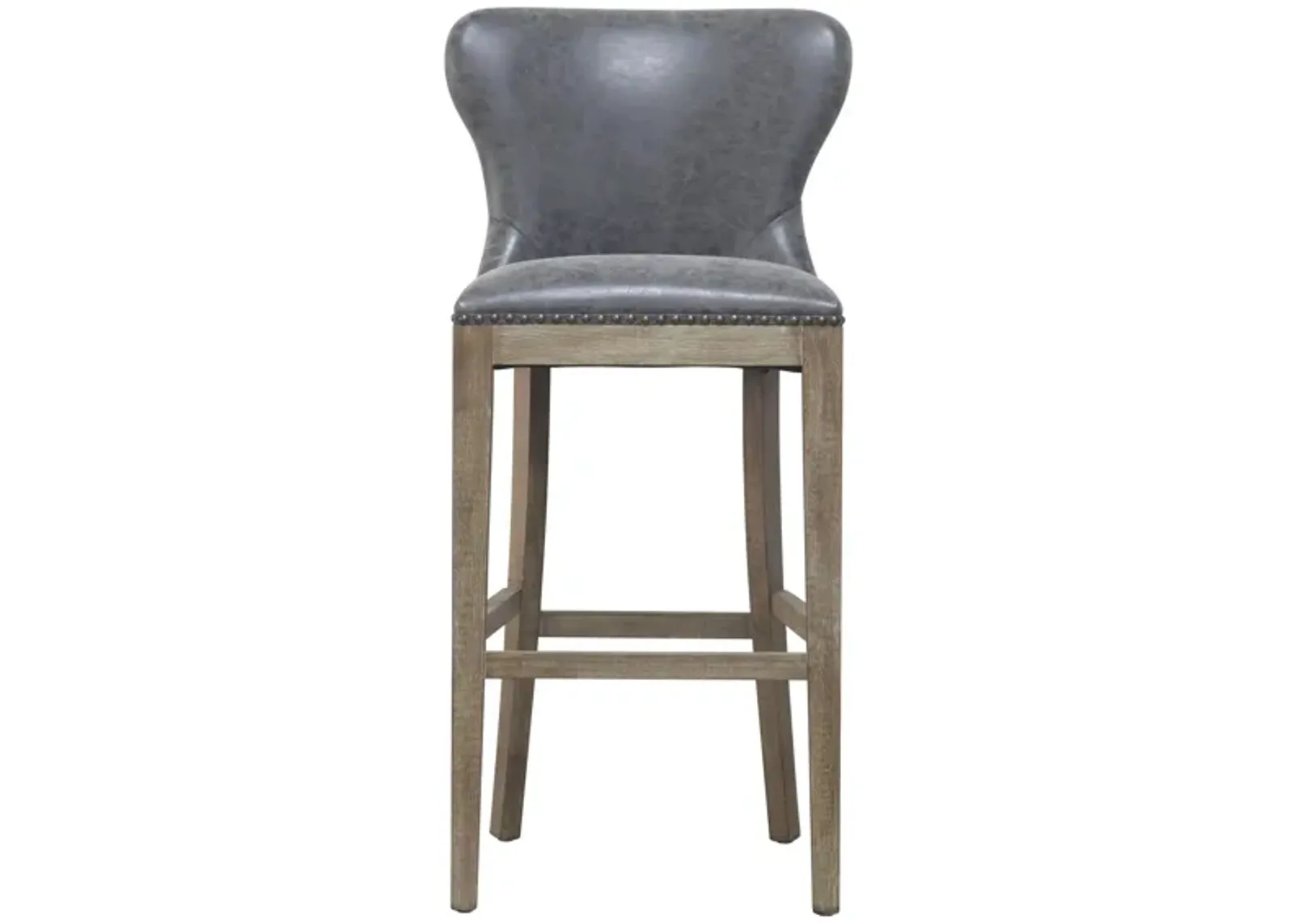 Dorsey Bar Stool in Nubuck Charcoal by New Pacific Direct