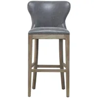 Dorsey Bar Stool in Nubuck Charcoal by New Pacific Direct