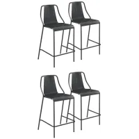 Callum Counter Stool: Set of 4 in Metallic Gunmetal by New Pacific Direct