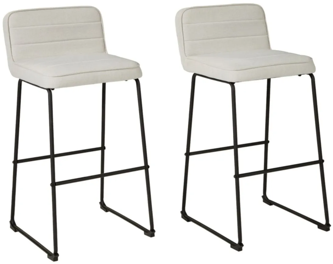 Fulham Bar Stool - Set of 2 in Beige by Ashley Express