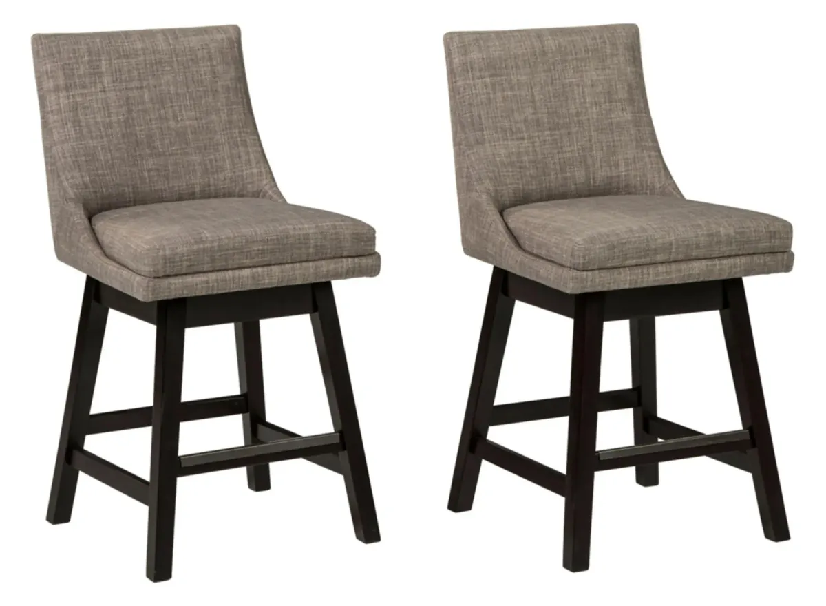 Meryle Swivel Counter Stool - Set of 2 in Light Gray by Ashley Express