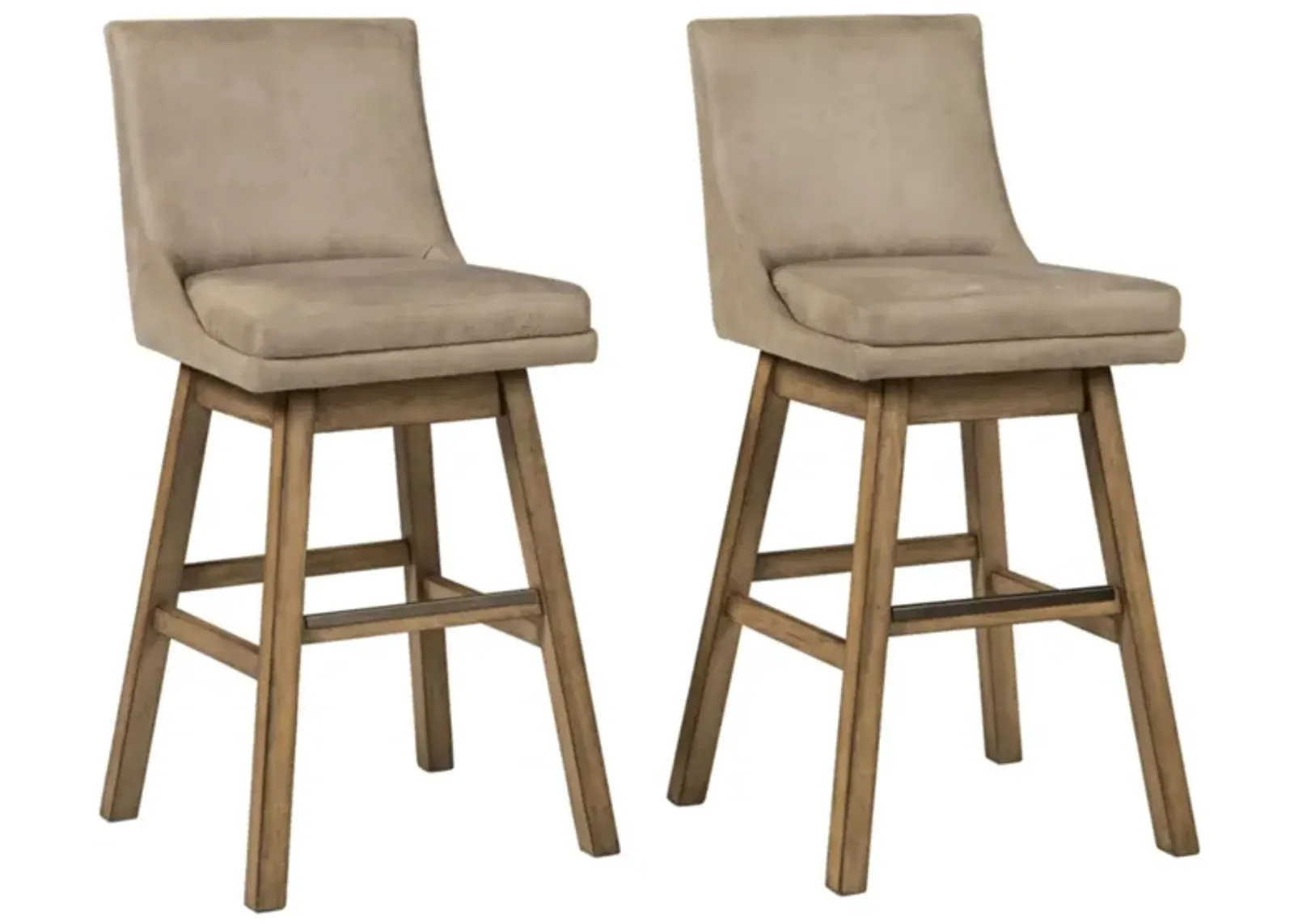 Meryle Swivel Bar Stool - Set of 2 in Beige by Ashley Express