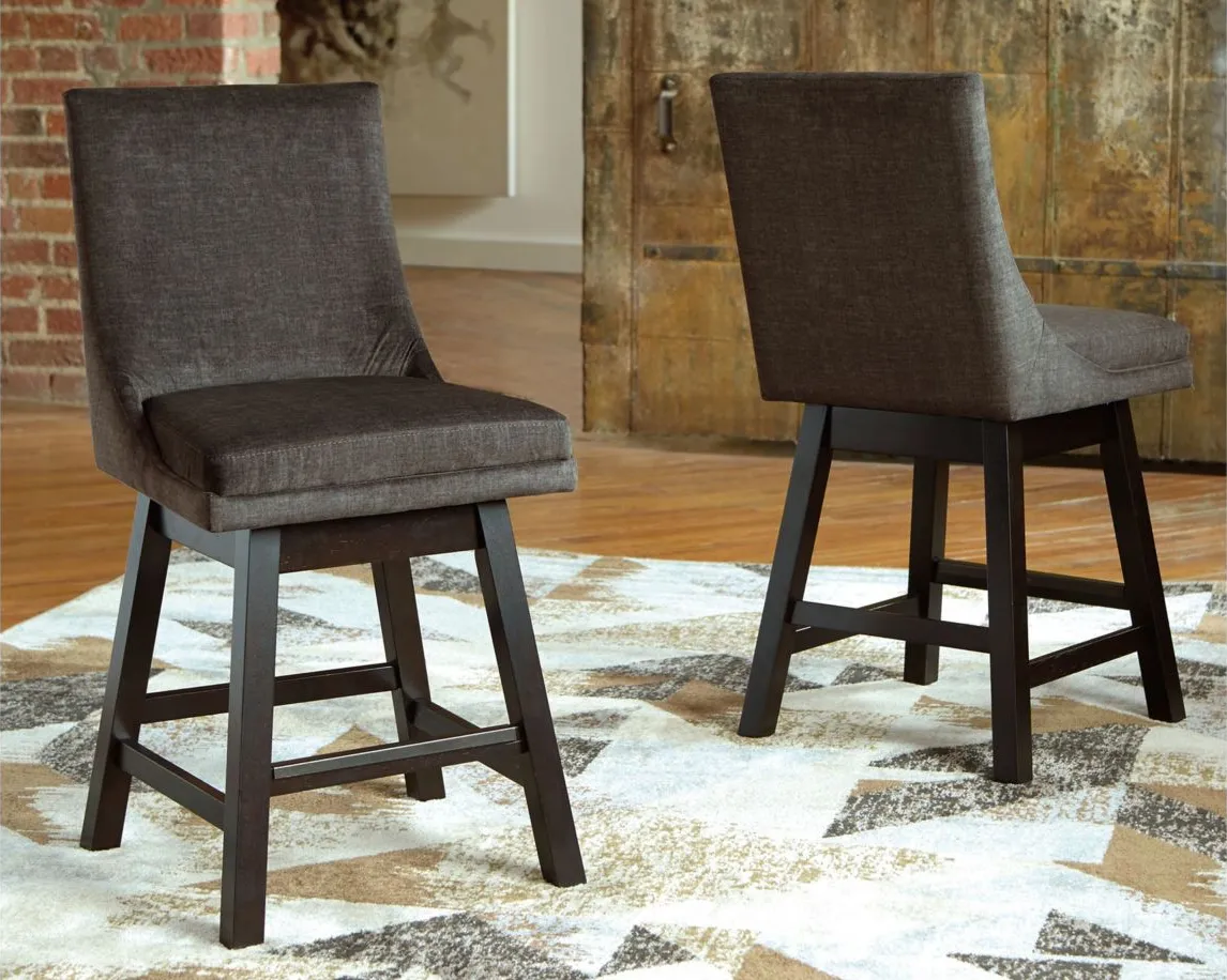 Meryle Swivel Counter Stool - Set of 2 in Dark Gray by Ashley Express