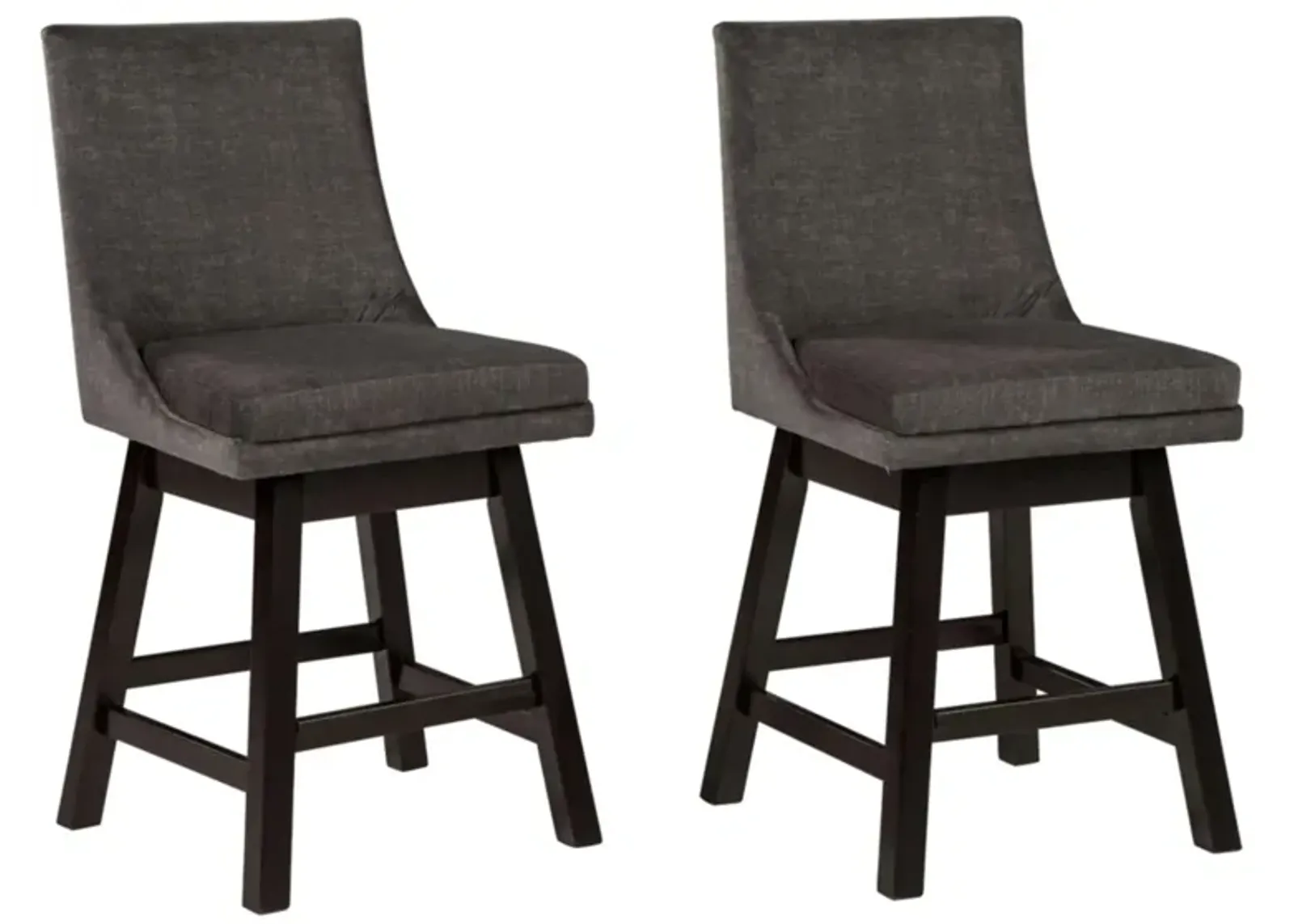 Meryle Swivel Counter Stool - Set of 2 in Dark Gray by Ashley Express