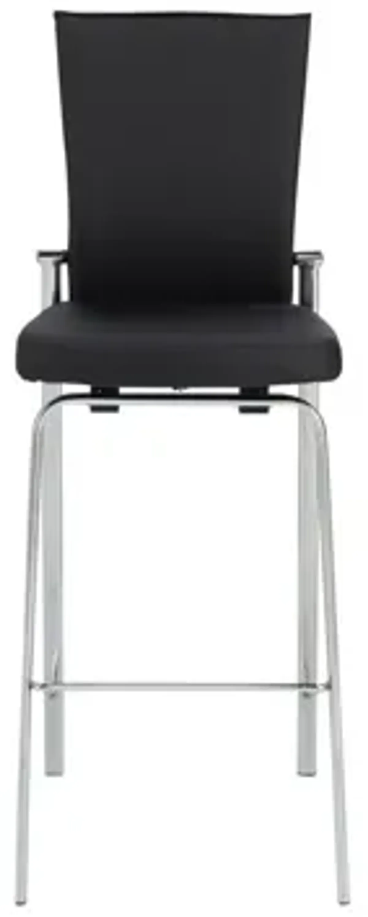 Paloma Motion Back Counter Stool in Black and Chrome by Chintaly Imports