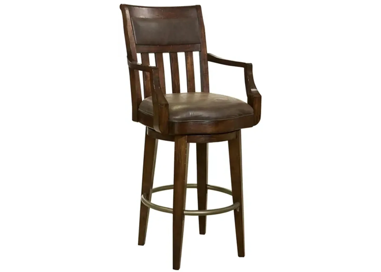 Harbor Springs Bar Stool in Rustic Hardwood by Howard Miller Clock