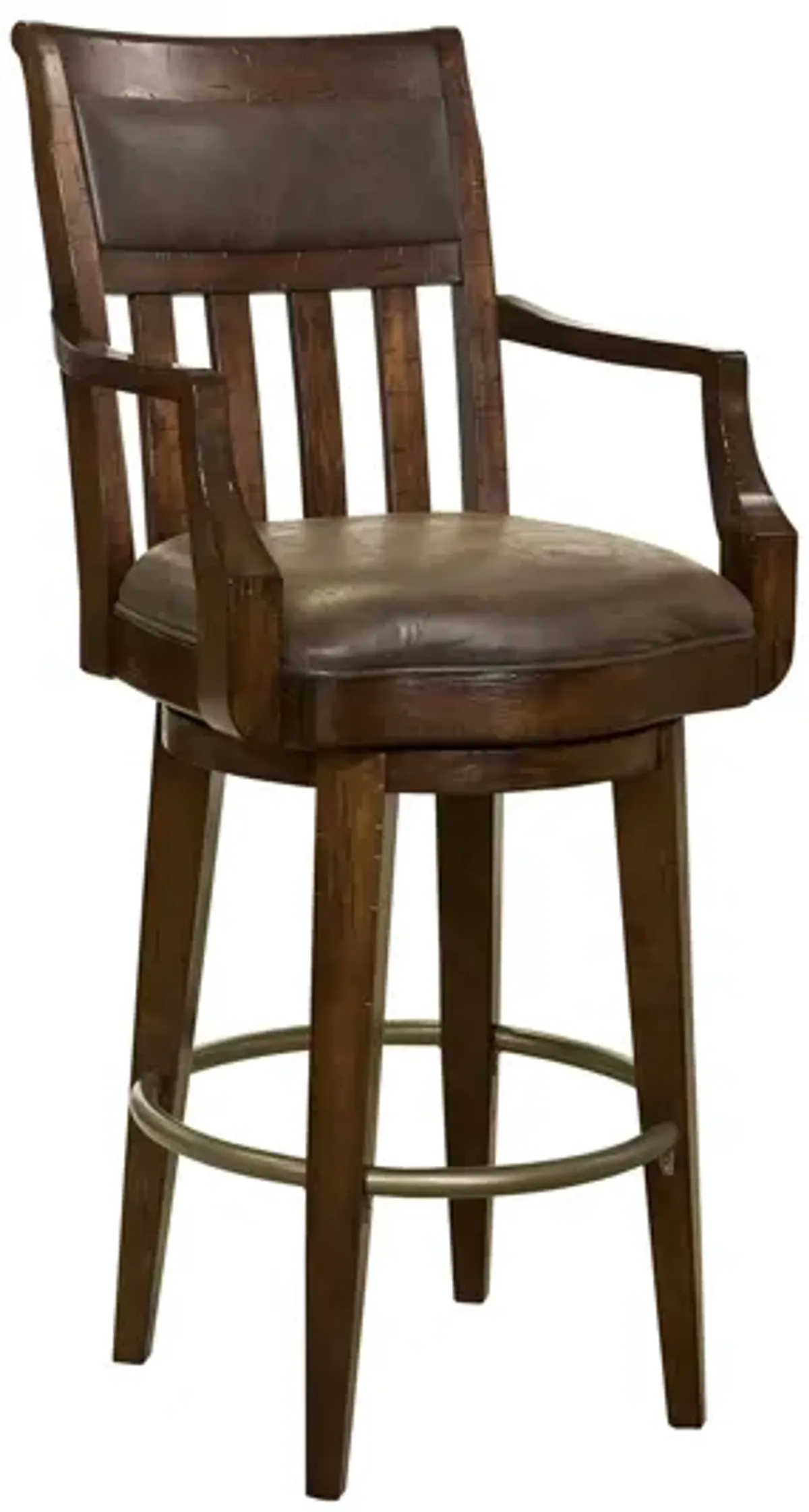 Harbor Springs Bar Stool in Rustic Hardwood by Howard Miller Clock