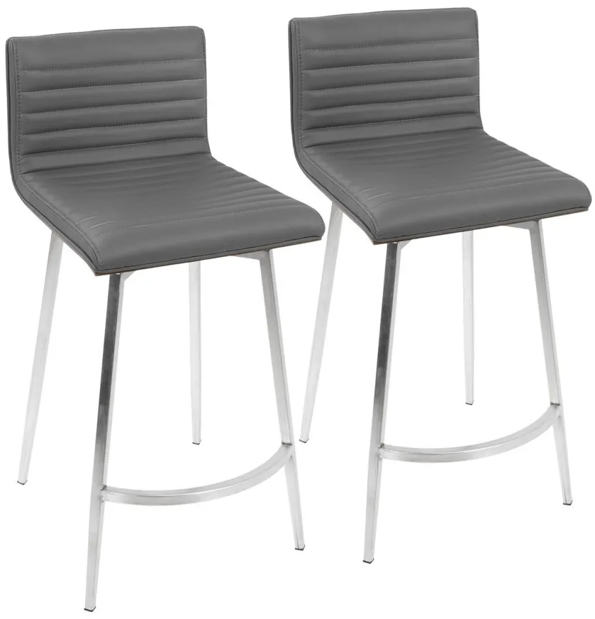 Mason Swivel Counter-Height Stool - Set of 2 in Grey by Lumisource