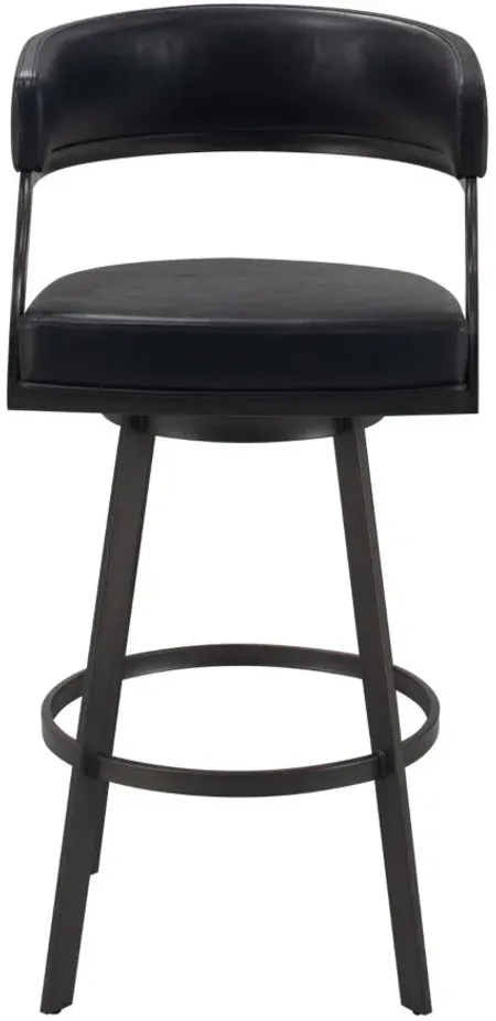 Squire 30" Swivel Barstool in Black by Armen Living