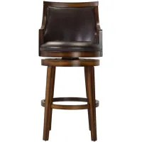 Martel Swivel Bar Stool in Brown / Rustic Oak by Hillsdale Furniture