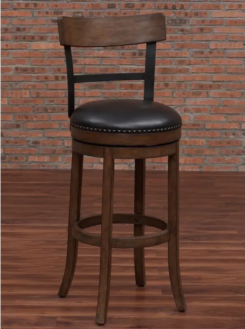 Taranto Bar Stool in Washed Brown by American Woodcrafters