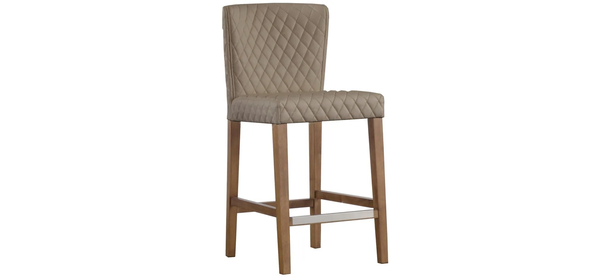 Albie Diamond Stitching PU Leather Counter Stool in Danburry Dune by New Pacific Direct
