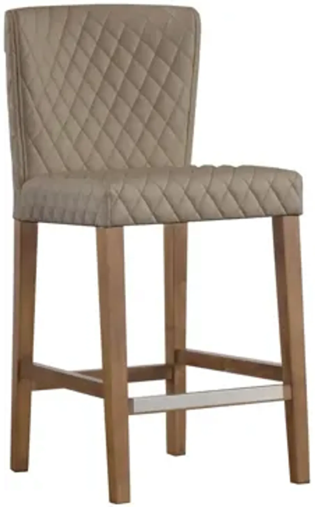 Albie Diamond Stitching PU Leather Counter Stool in Danburry Dune by New Pacific Direct