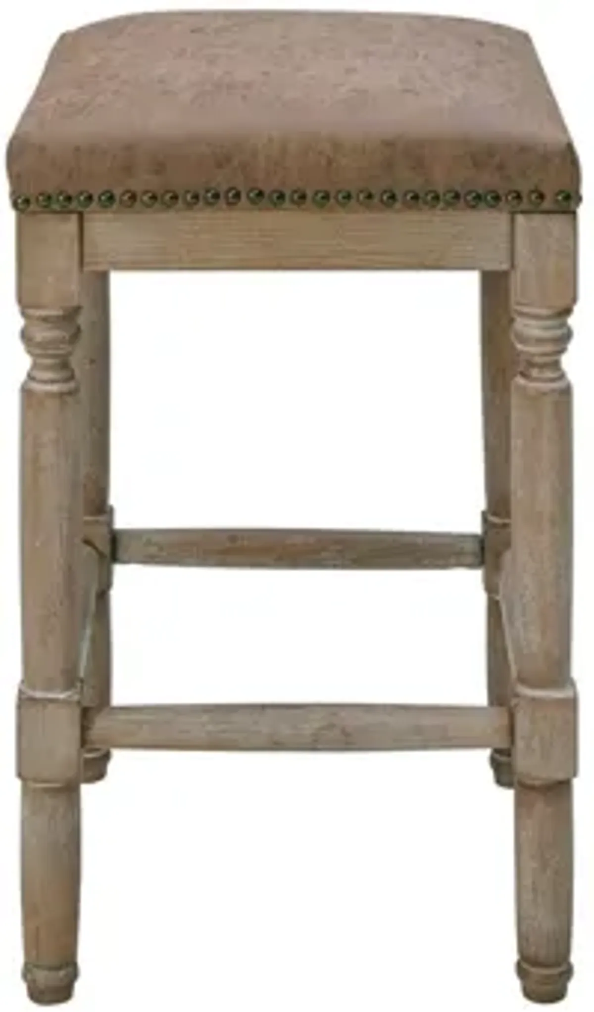 Ernie Counter Stool: Set of 2 in Nubuck Chocolate by New Pacific Direct