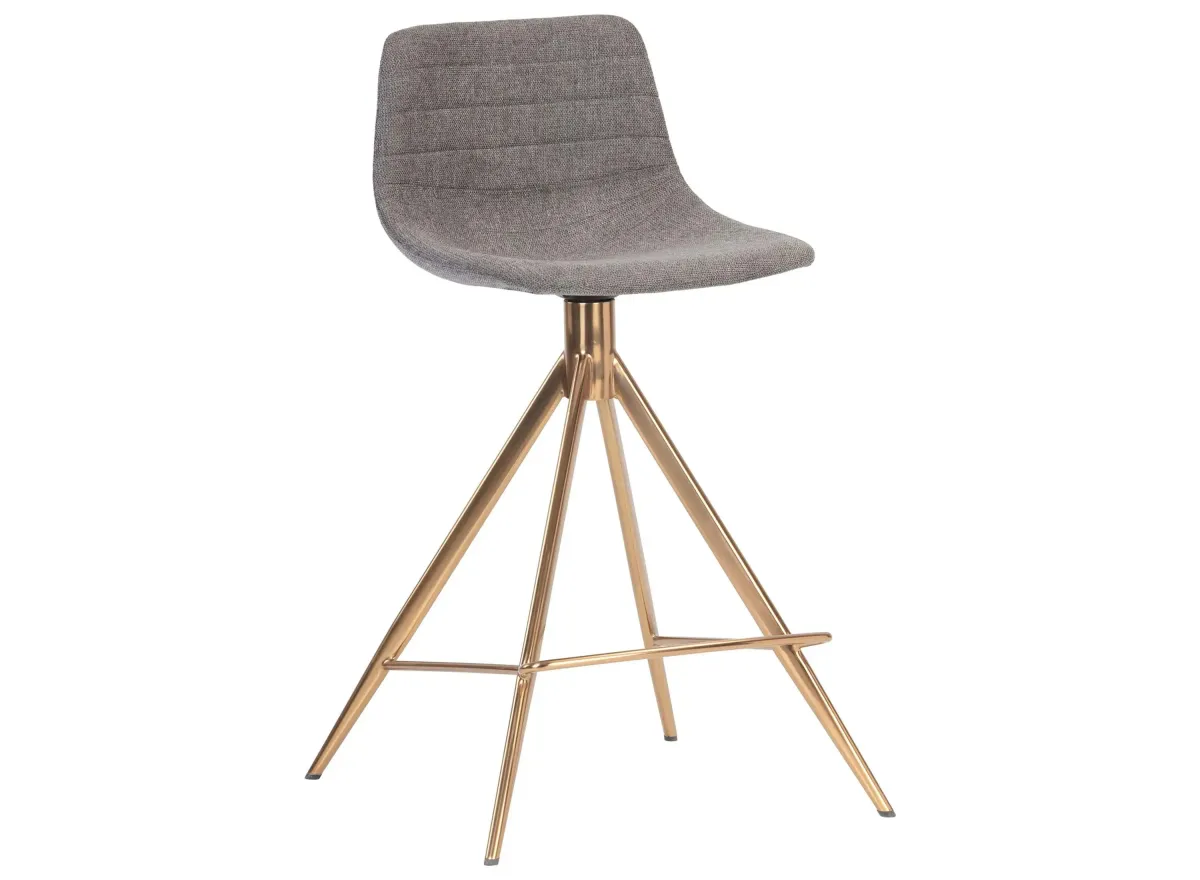 Andres Swivel Counter Stool in Belfast Koala Gray by Sunpan