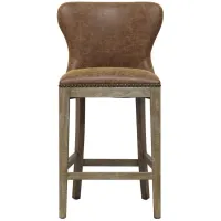 Dorsey Counter Stool in Nubuck Chocolate by New Pacific Direct