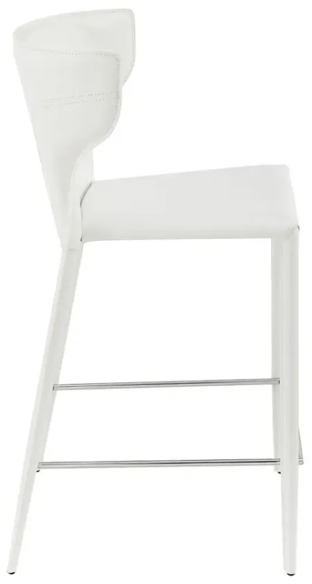 Divinia Counter Stool Set of 2 in White by EuroStyle