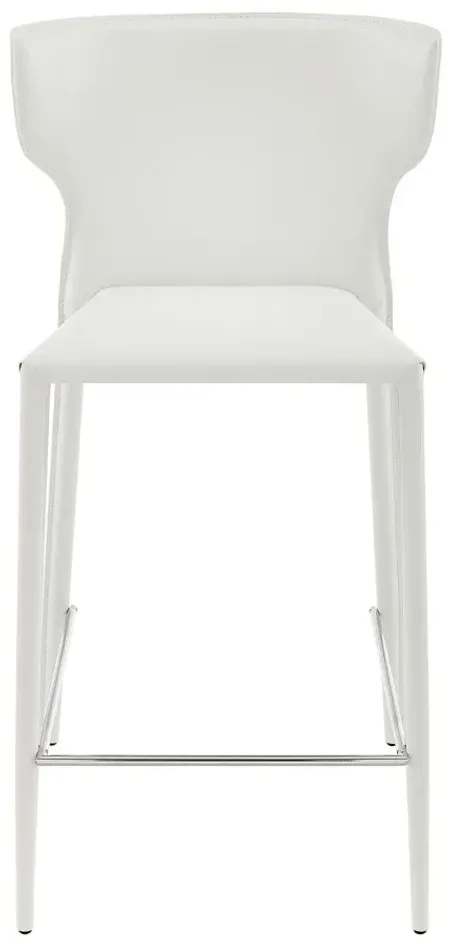 Divinia Counter Stool Set of 2 in White by EuroStyle