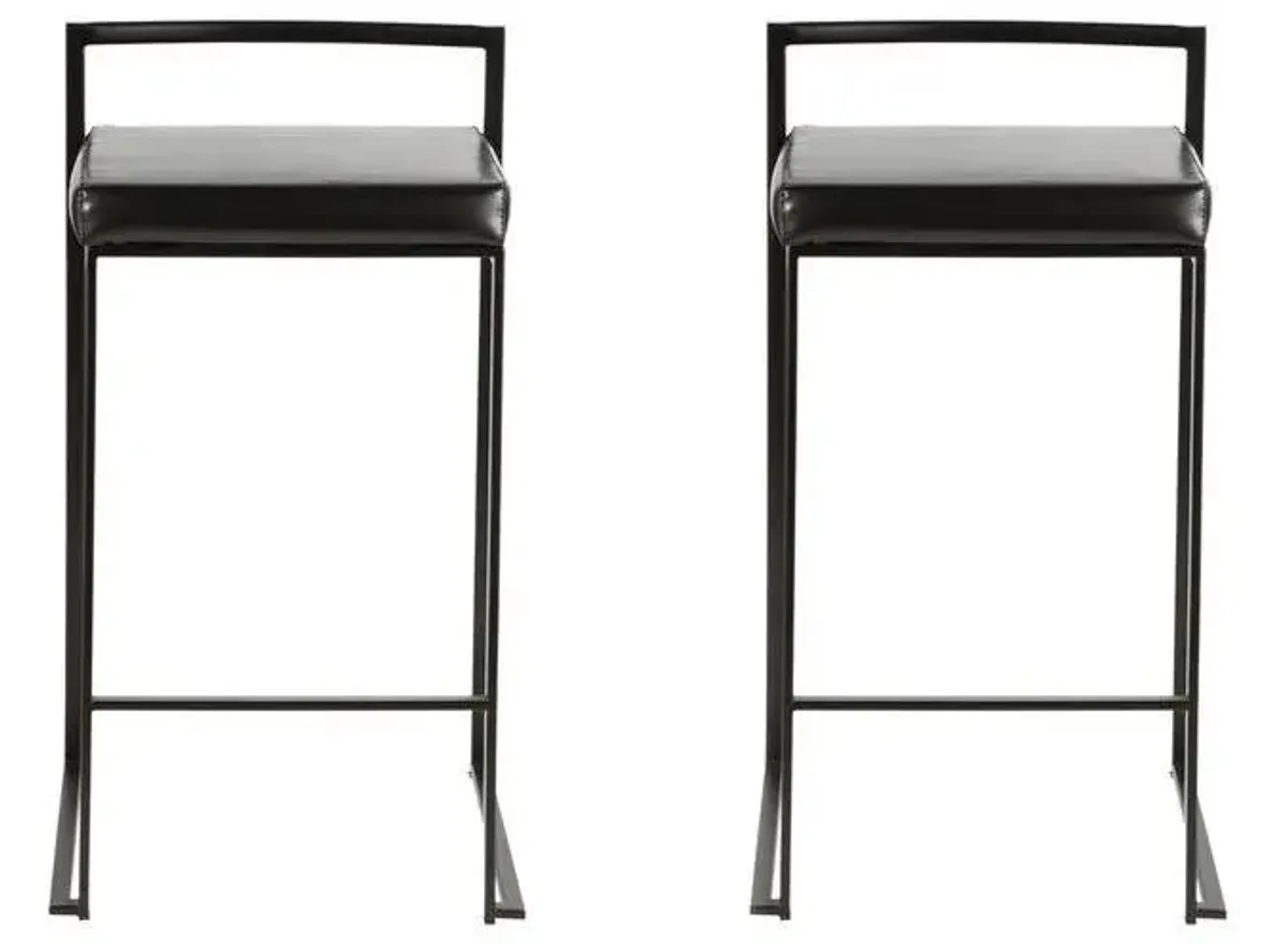 Fuji Counter Stool - Set of 2 in Black by Lumisource