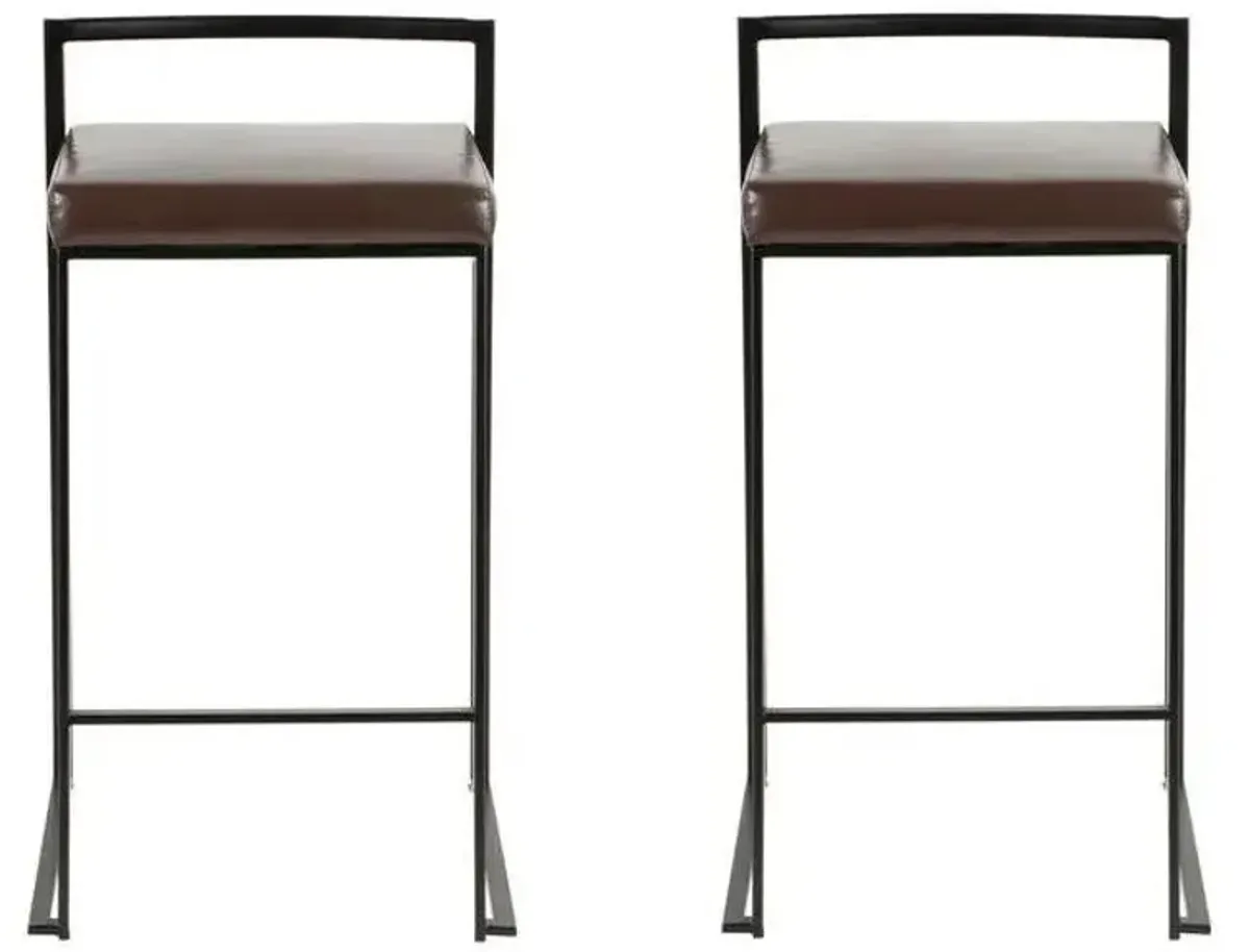 Fuji Counter Stool - Set of 2 in Brown by Lumisource