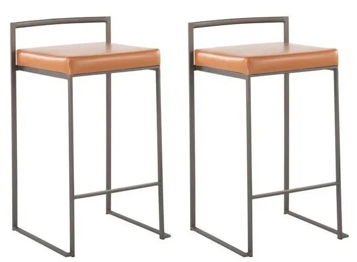 Fuji Counter Stool - Set of 2 in Brown by Lumisource