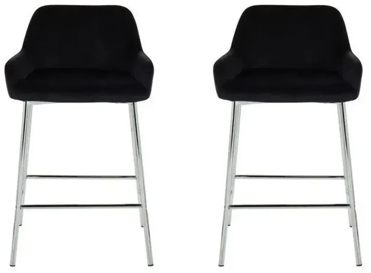 Daniella Counter Stool - Set of 2 in Black by Lumisource