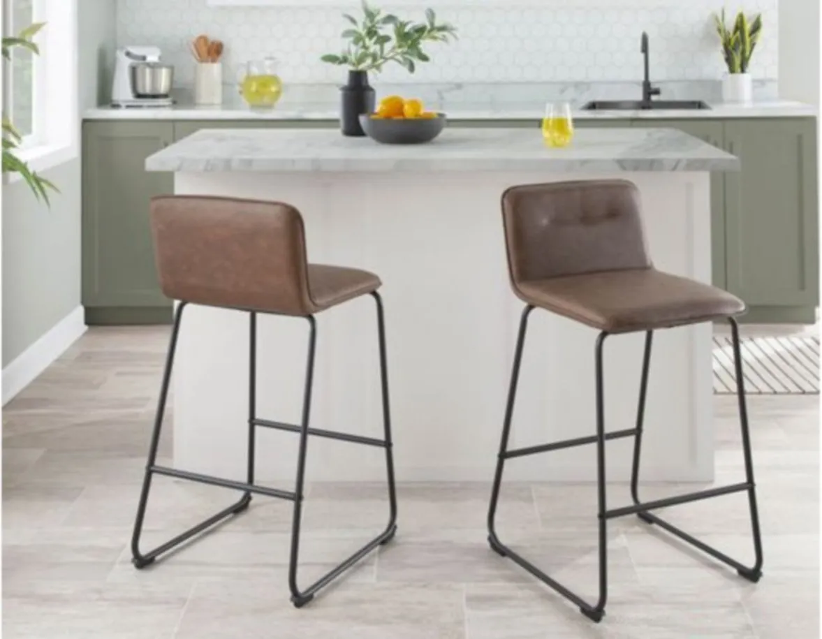 Casper Counter Stool - Set of 2 in Brown by Lumisource