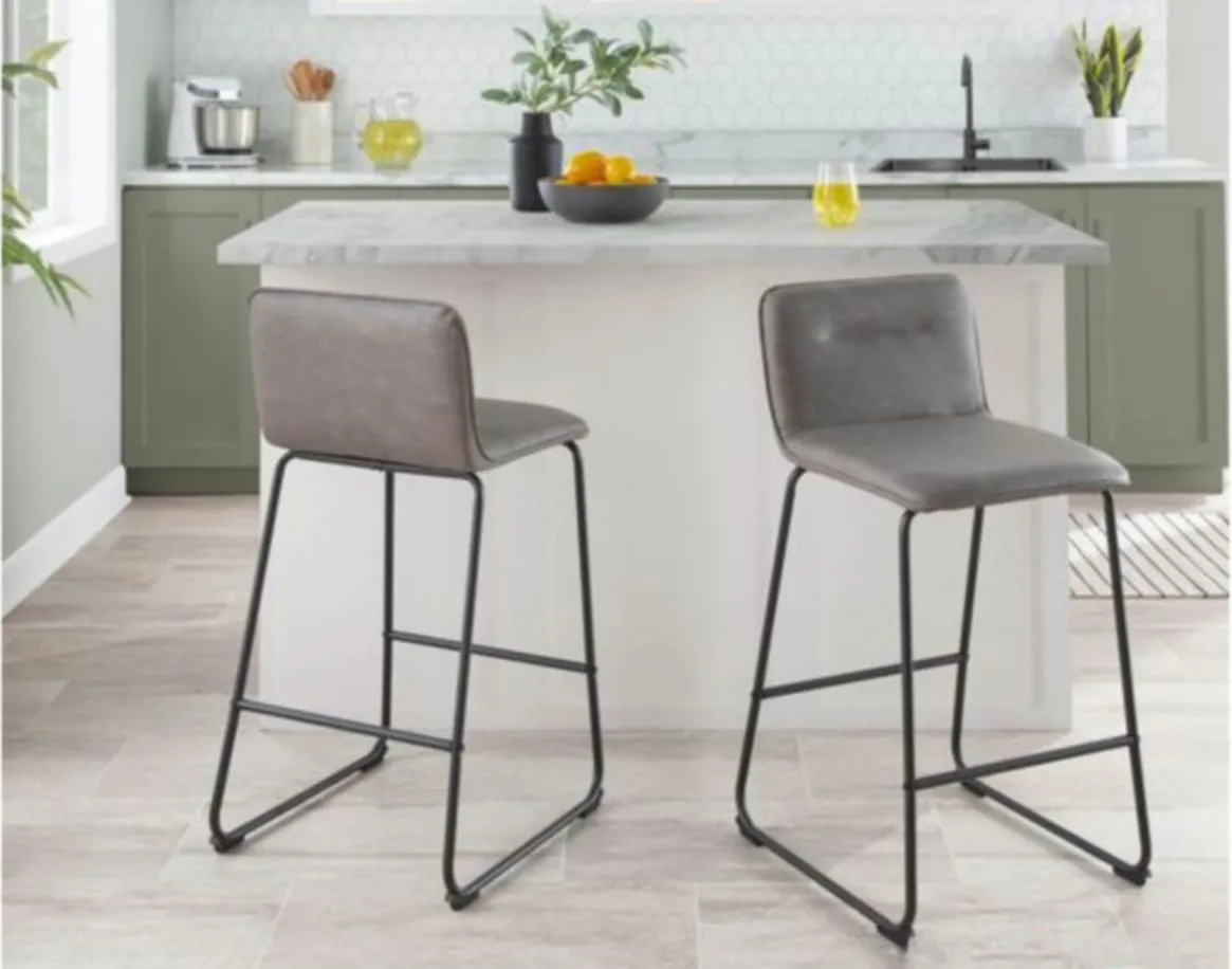 Casper Counter Stool - Set of 2 in Gray by Lumisource