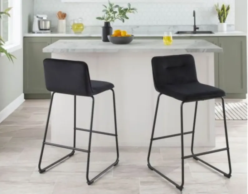 Casper Counter Stool - Set of 2 in Black by Lumisource