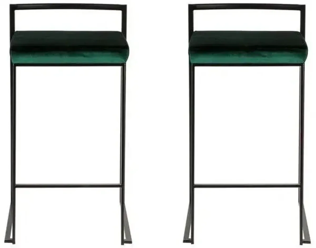 Fuji Counter Stool - Set of 2 in Green by Lumisource