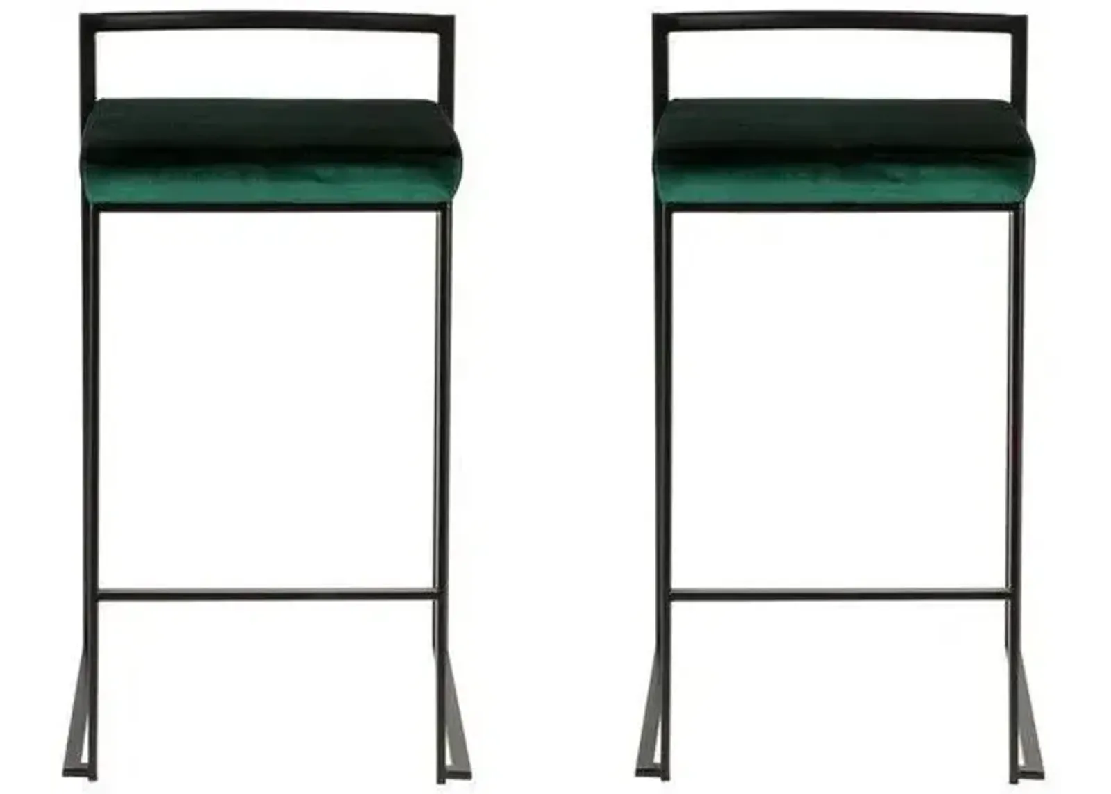 Fuji Counter Stool - Set of 2 in Green by Lumisource