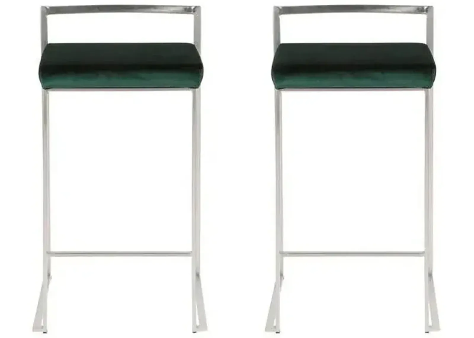 Fuji Counter Stool - Set of 2 in Green by Lumisource