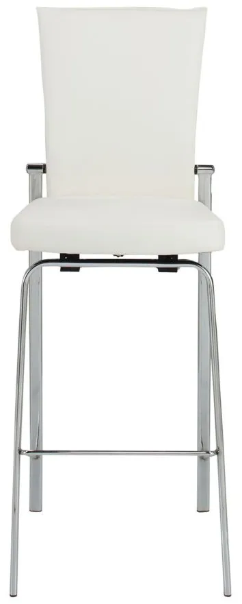 Paloma Motion Back Counter Stool in White and Chrome by Chintaly Imports